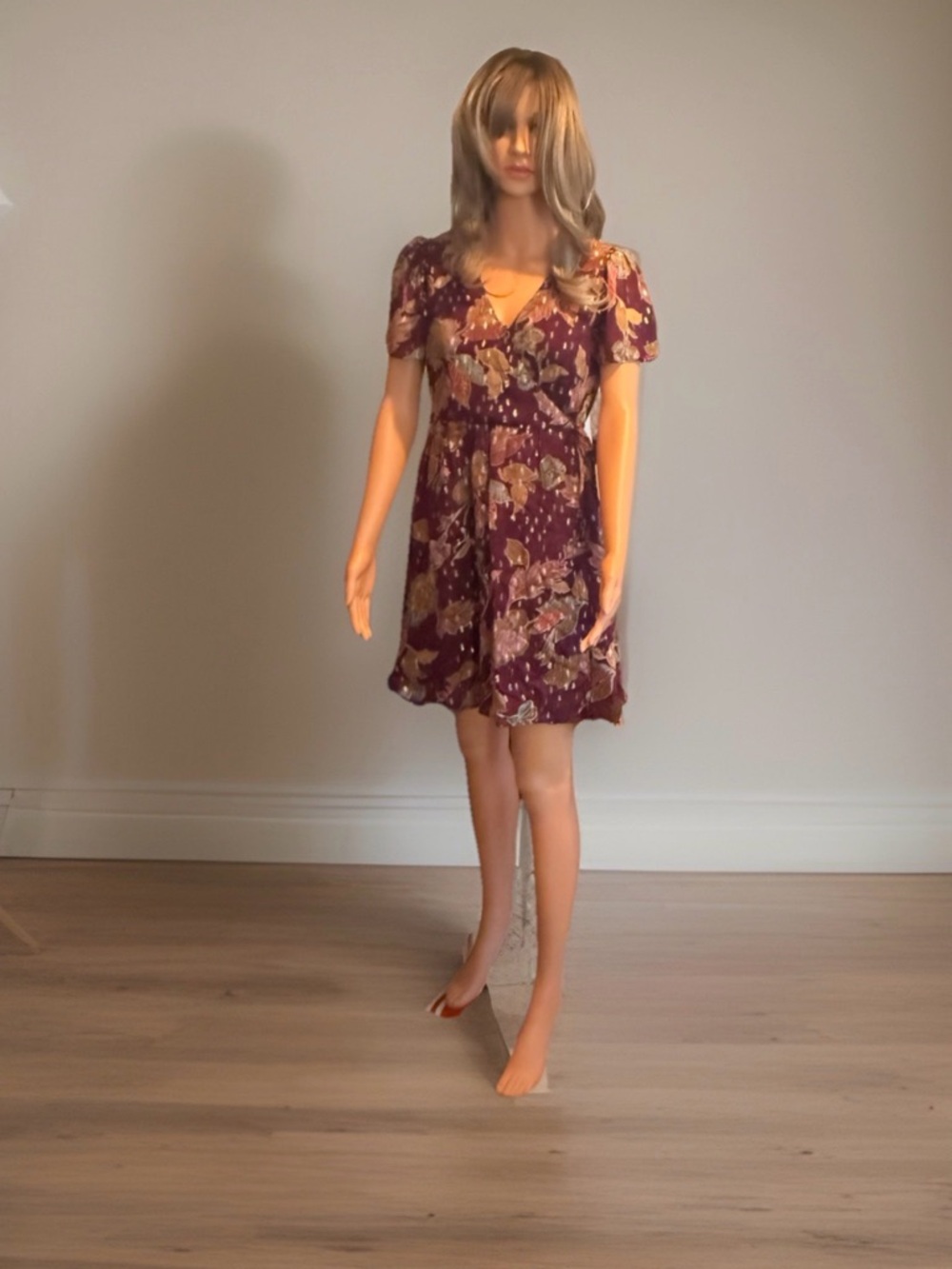 “Sheer chiffon overlay with full lining underneath (not see-through)”